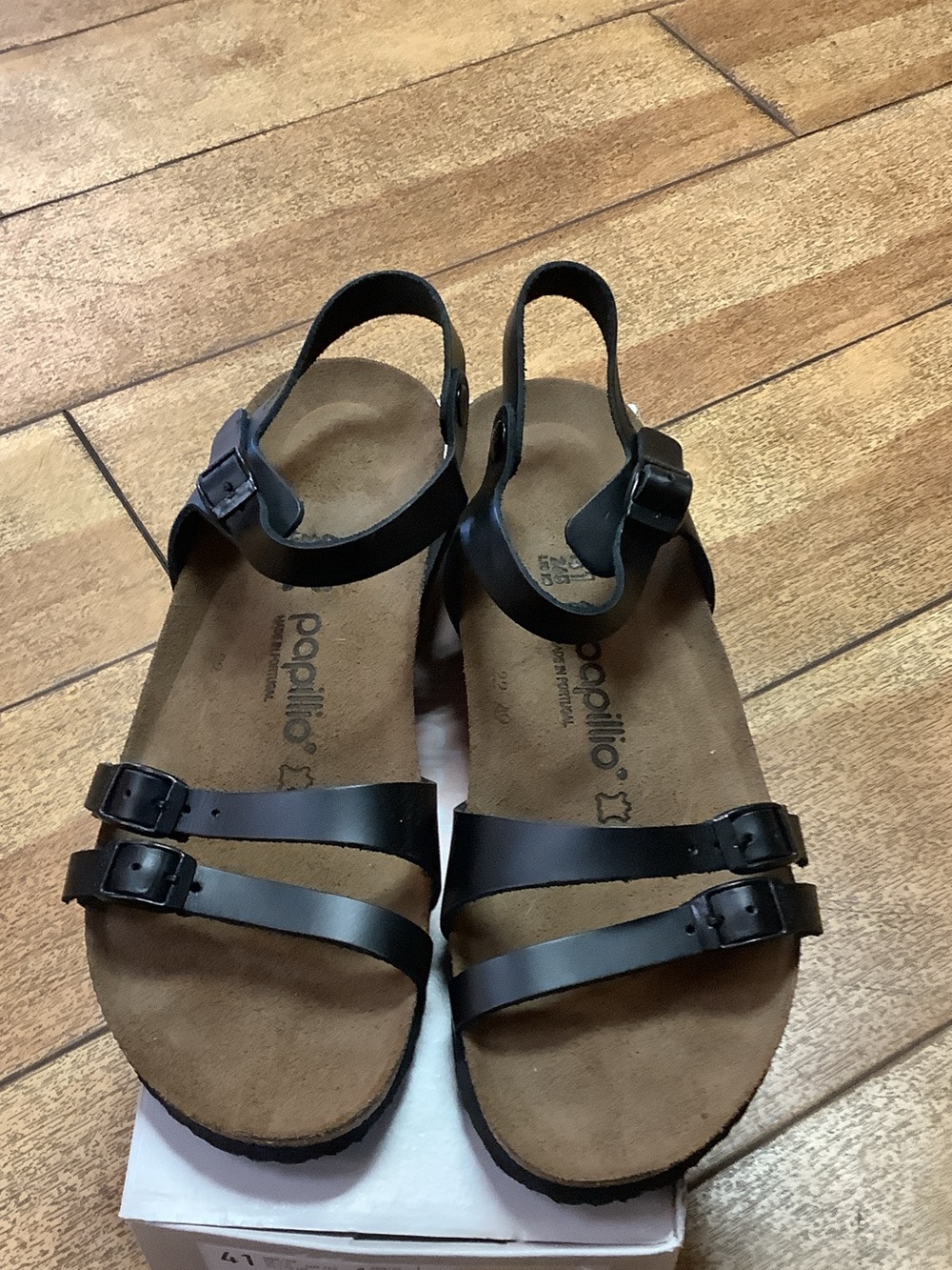 Papillio Black Triple-Strap Women's Sandals. Never worn
